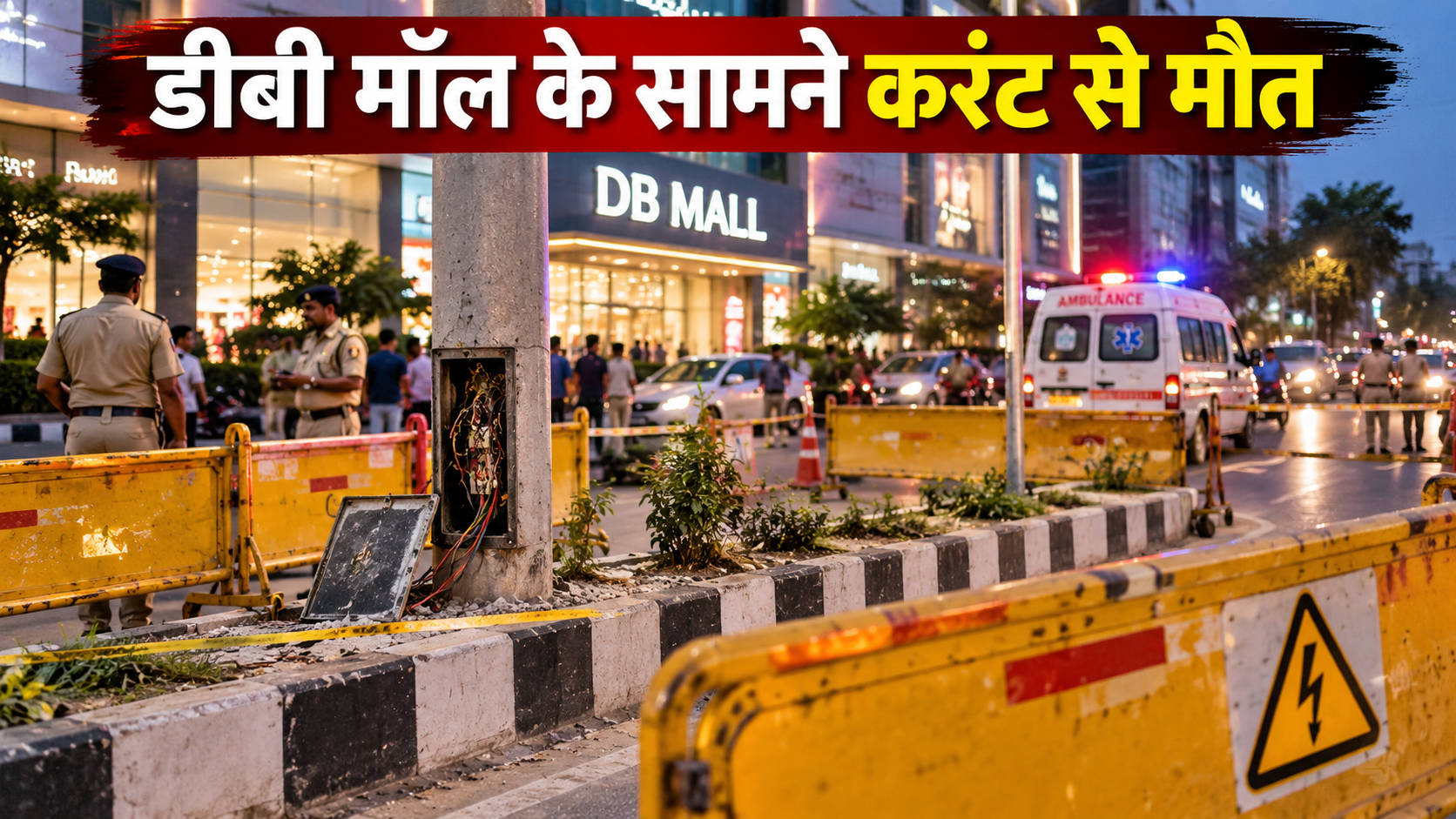 डीबी मॉल के सामने डिवाइडर के कट पर चार दिन से करंट, भाजपा नेता की मौत